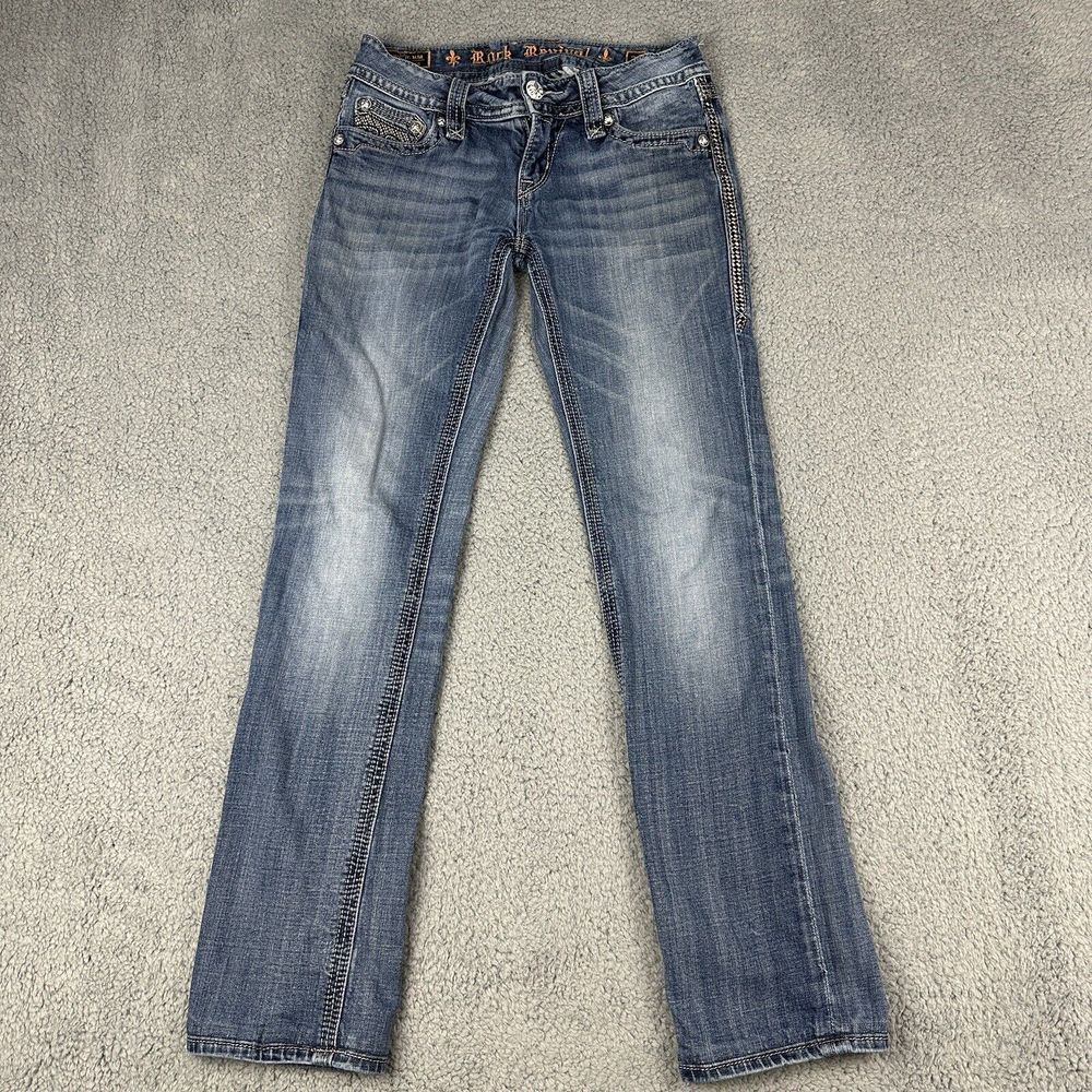 Rock Revival Jeans Womens 28 Blue Denim Alanis Straight